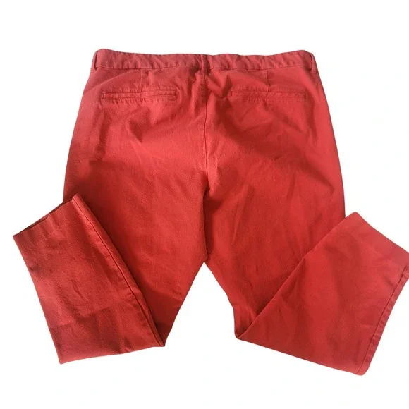 Old Navy Pixie Skinny High Rise Pants Coral Size 18 Women Secret Smooth Pockets - Picture 2 of 4